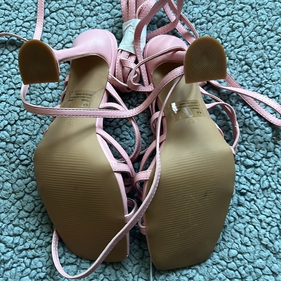 Cape Robbin Jenni Sexy Stiletto Lace Up Square Open Toe High Heels - Picture 7 of 9